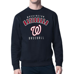 Washington Nationals Starter Team Logo Fleece Pullover Sweatshirt - Navy Pullover