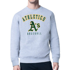 Athletics Starter Team Logo Fleece Pullover Sweatshirt - Gray Pullover