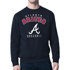 Atlanta Braves Starter Team Logo Fleece Pullover Sweatshirt - Navy Pullover