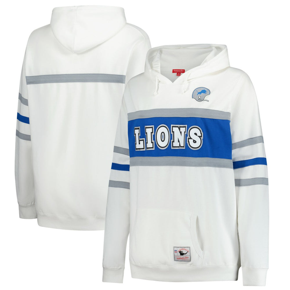 Detroit Lions Women's Plus Size Head Coach Throwback Pullover Hoodie White