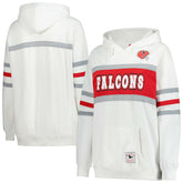 Atlanta Falcons Women's Plus Size Head Coach Throwback Pullover Hoodie White