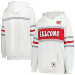 Atlanta Falcons Women's Plus Size Head Coach Throwback Pullover Hoodie White