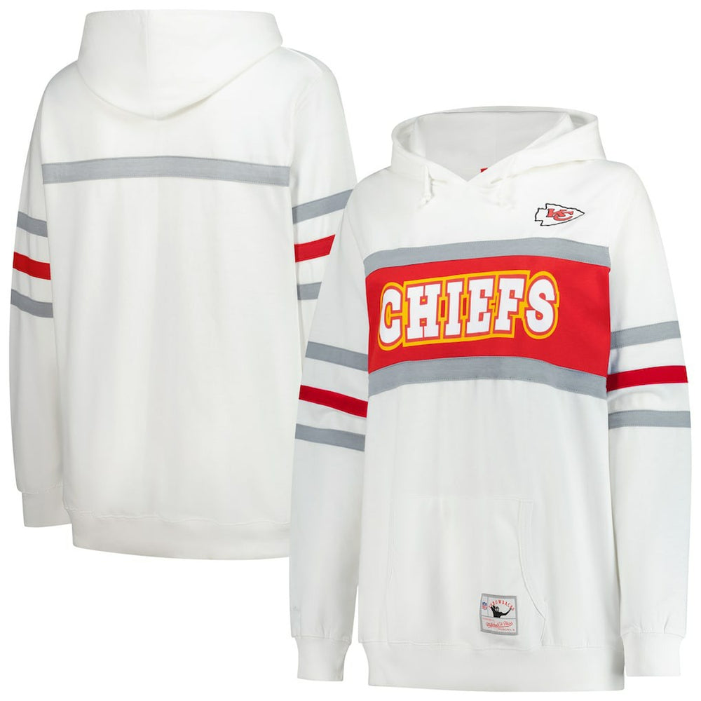 Kansas City Chiefs Women's Plus Size Head Coach Throwback Pullover Hoodie White