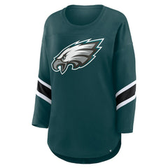 Philadelphia Eagles Women's Plus Size Redzone 3/4-Sleeve Scoop Neck T-Shirt Green