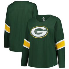 Green Bay Packers Women's Plus Size Redzone 3/4-Sleeve Scoop Neck T-Shirt Green