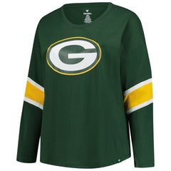 Green Bay Packers Women's Plus Size Redzone 3/4-Sleeve Scoop Neck T-Shirt Green