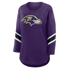 Baltimore Ravens Women's Plus Size Redzone 3/4-Sleeve Scoop Neck T-Shirt Purple