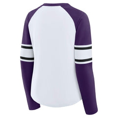 Baltimore Ravens Women's Plus Size Redzone Lace Up Long Sleeve T-Shirt White