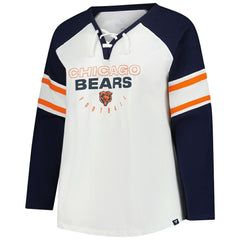 Chicago Bears Women's Plus Size Redzone Lace Up Long Sleeve T-Shirt White