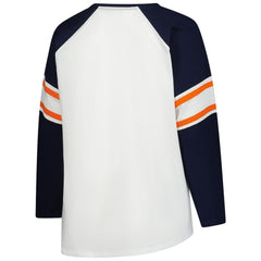 Chicago Bears Women's Plus Size Redzone Lace Up Long Sleeve T-Shirt White