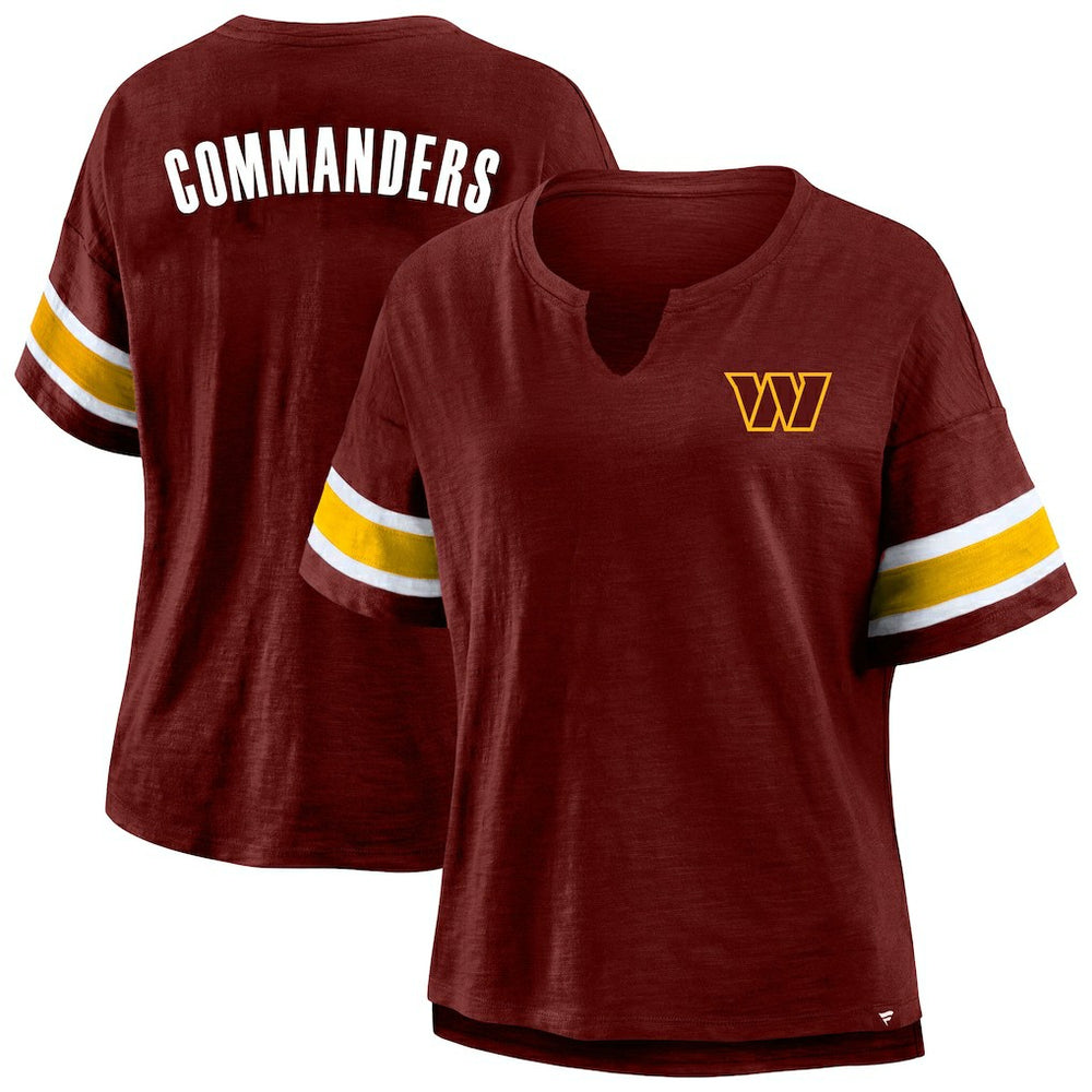 Washington Commanders Women's Plus Size Redzone Notch Neck T-Shirt Burgundy