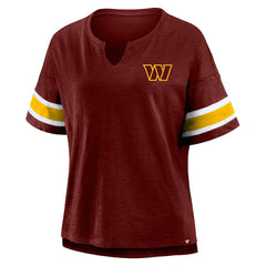 Washington Commanders Women's Plus Size Redzone Notch Neck T-Shirt Burgundy