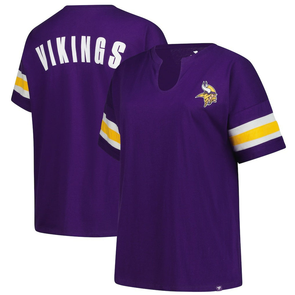 Minnesota Vikings Women's Plus Size Redzone Notch Neck T-Shirt Purple