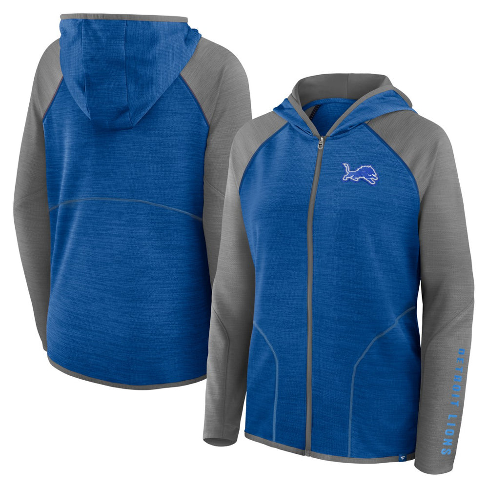 Detroit Lions Women's Plus Size End Around Pass Full-Zip Hoodie Blue