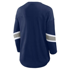 Dallas Cowboys Women's Plus Size Redzone 3/4-Sleeve Scoop Neck T-Shirt Navy