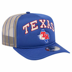 Texas Rangers New Era Vintage Arched Foam Front 9FIFTY A-Frame Adjustable Trucker Hat - Royal Hats