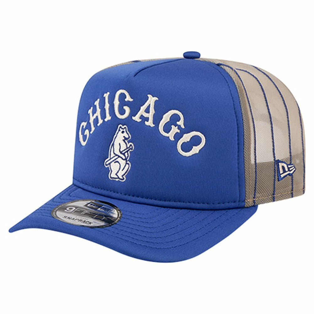Chicago Cubs New Era Vintage Arched Foam Front 9FIFTY A-Frame Adjustable Trucker Hat - Royal Hats