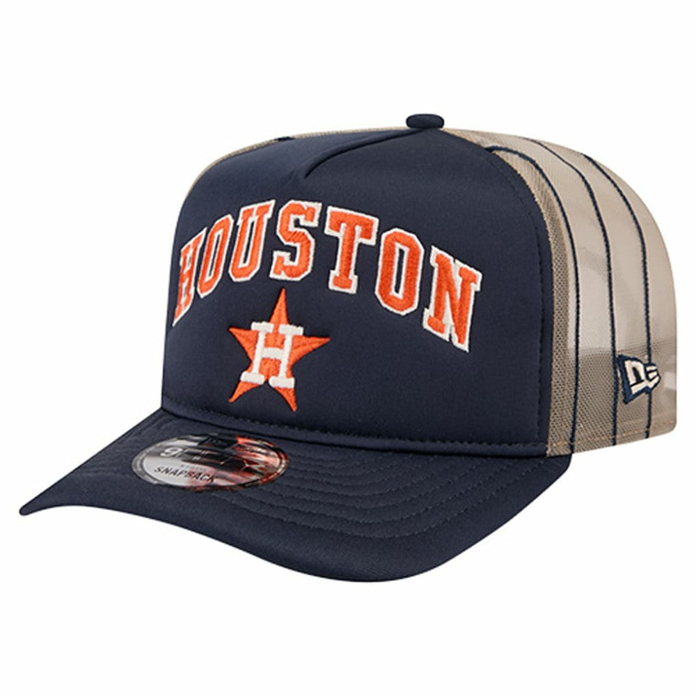 Houston Astros New Era Vintage Arched Foam Front 9FIFTY A-Frame Adjustable Trucker Hat - Navy Hats