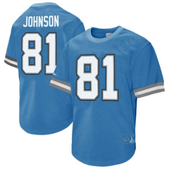 Calvin Johnson Detroit Lions Retired Player Name & Number Mesh Top Blue