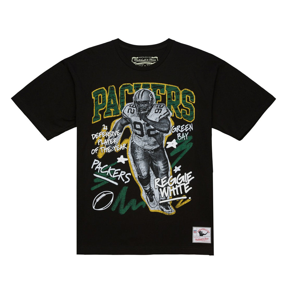 Reggie White Green Bay Packers Chalked Up Player Graphic T-Shirt Black