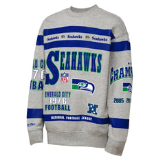Seattle Seahawks Youth Throwback All-Over Print Fleece Sweatshirt Gray