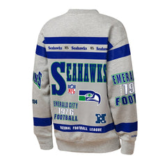 Seattle Seahawks Youth Throwback All-Over Print Fleece Sweatshirt Gray