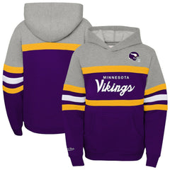 Minnesota Vikings Youth Throwback Head Coach Pullover Hoodie Purple