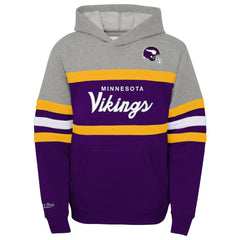 Minnesota Vikings Youth Throwback Head Coach Pullover Hoodie Purple