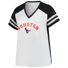 C.J. Stroud Houston Texans Women's Plus Size Bling V-Neck T-Shirt White