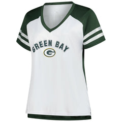 Jordan Love Green Bay Packers Women's Plus Size Bling V-Neck T-Shirt White