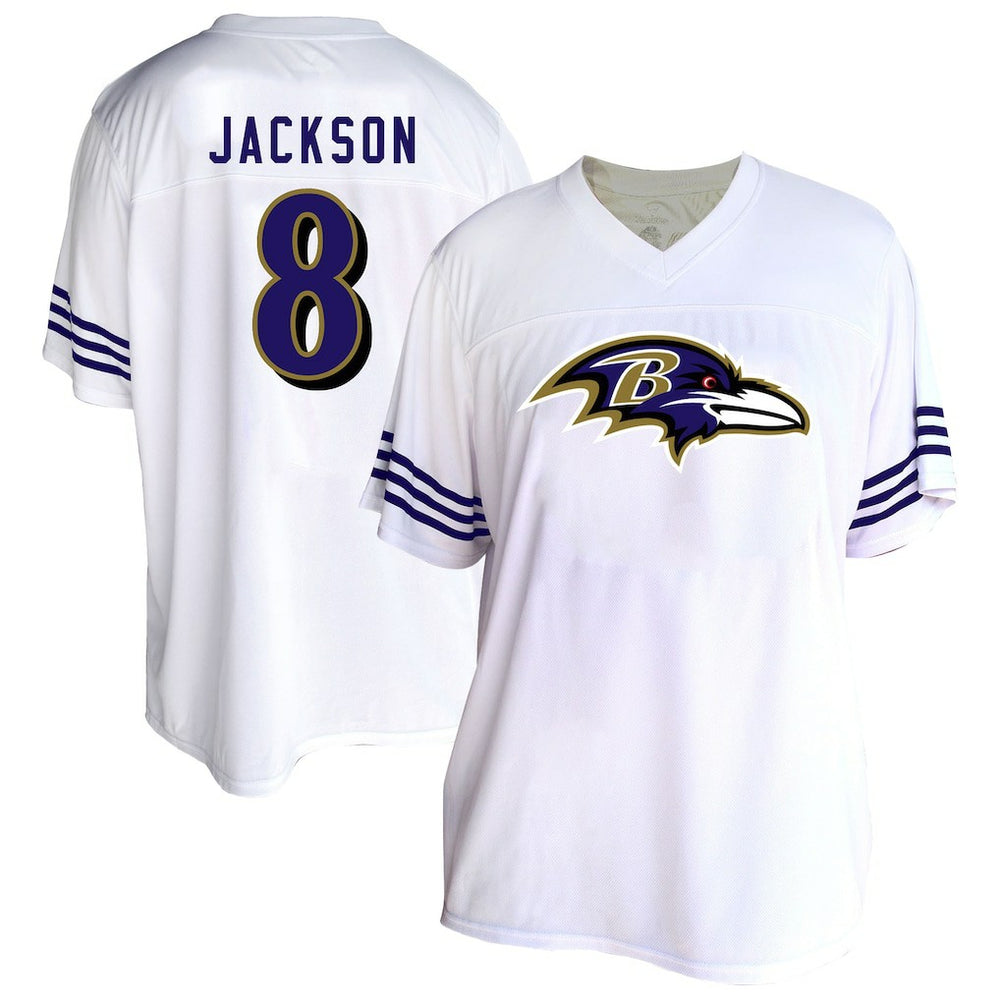 NFL Lamar Jackson Baltimore Ravens Women's Plus Size Fashion Jersey - White cheap