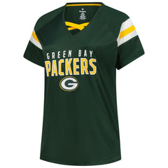 Jordan Love Green Bay Packers Women's Plus Size Name & Number Raglan Lace V-Neck T-Shirt Green