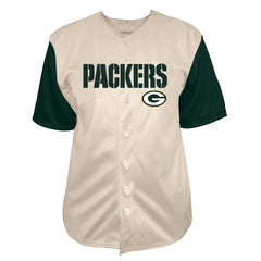 Jordan Love Green Bay Packers Big & Tall Baseball Button-Up Shirt Cream