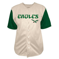 Saquon Barkley Philadelphia Eagles Big & Tall Baseball Button-Up Shirt Cream