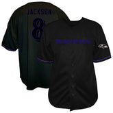 Lamar Jackson Baltimore Ravens Big & Tall Baseball Button-Up Shirt Black
