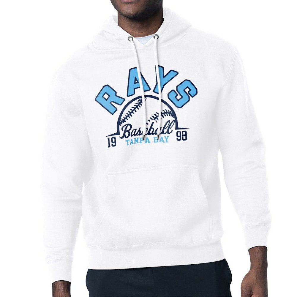 Tampa Bay Rays Starter Half Ball Team Graphic Pullover Hoodie - White Hoodies