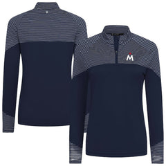 Minnesota Twins Levelwear Women's Classic Stripes Insignia 2.0 Raglan Quarter-Zip Top - Navy Tops