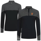 San Francisco Giants Levelwear Women's Classic Stripes Insignia 2.0 Raglan Quarter-Zip Top - Black Tops