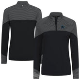 Miami Marlins Levelwear Women's Classic Stripes Insignia 2.0 Raglan Quarter-Zip Top - Black Tops