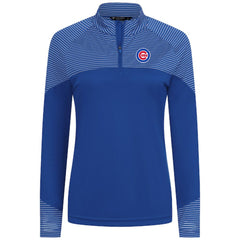 Chicago Cubs Levelwear Women's Classic Stripes Insignia 2.0 Raglan Quarter-Zip Top - Royal Tops