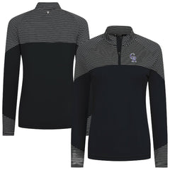 Colorado Rockies Levelwear Women's Classic Stripes Insignia 2.0 Raglan Quarter-Zip Top - Black Tops