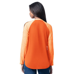Baltimore Orioles G-III 4Her by Carl Banks Women's Top Dog Raglan Long Sleeve V-Neck T-Shirt - Orange T-shirts