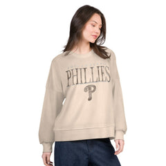 Philadelphia Phillies G-III 4Her by Carl Banks Women's Oversized Vet II Sweatshirt - Sand Sweatshirts