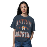 Houston Astros Starter Women's Oversized Hall of Fame T-Shirt - Heather Navy T-shirts