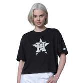 Houston Astros Starter Women's Holy Grail Boxy Cropped T-Shirt - Black T-shirts