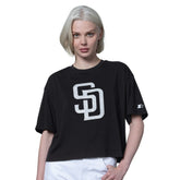 San Diego Padres Starter Women's Holy Grail Boxy Cropped T-Shirt - Black T-shirts
