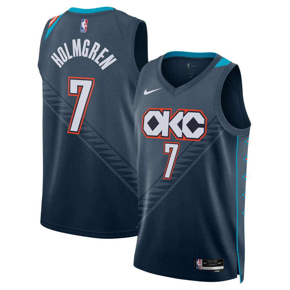 Chet Holmgren Oklahoma City Thunder Unisex 2025/26 Swingman Jersey Navy City Edition