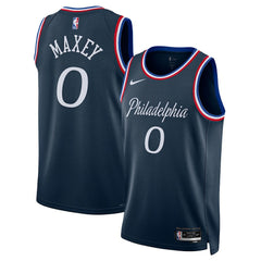NBA Tyrese Maxey Philadelphia 76ers Unisex 2025/26 Swingman Jersey - Navy - City Edition