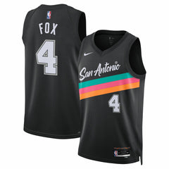 NBA De'Aaron Fox San Antonio Spurs Unisex 2025/26 Swingman Jersey - Black - City Edition