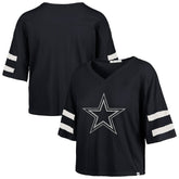 Dallas Cowboys '47 Women's Premier Scout Cropped V-Neck T-Shirt Navy
